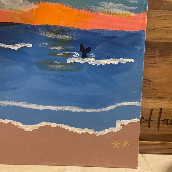 Mermaid at Montauk Sunset Beach Canvas Impressionism Art - Picture 2 of 3